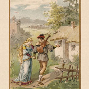 King Thrushbeard (KAonig Drosselbart), by Brothers Grimm, chromolithograph, published 1898