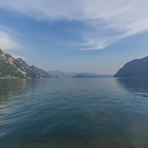 Lake Iseo or Lago d Iseo with Monte Isola, Riva di Solto, Bergamo, Italy