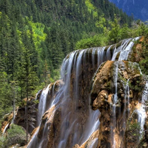 Landscape of Pearl Shoal waterfall at Jiuzhaigou, Sichuan, China