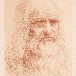 Leonardo da Vinci (1452-1519), Italian polymath, heliogravure, published in 1884