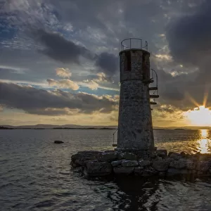 Lighthouse on a lake in County Galway, Ireland