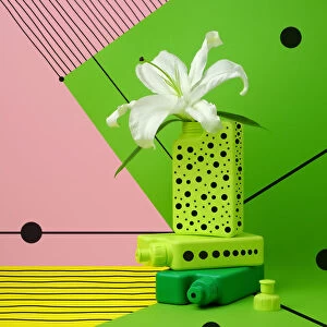 lily, green, greenery, color of the year, pantone, bottles, color blocking, stripes