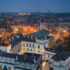 Lithuania, Vilnius, historical center at night