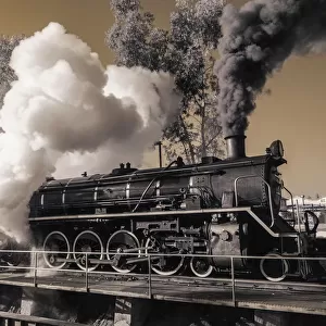 Locomotive Steam Train in Infrared, Pretoria, Gauteng
