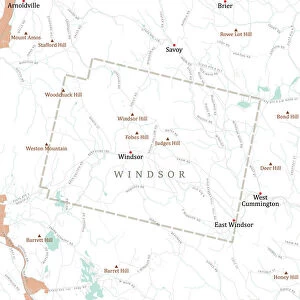 MA Berkshire Windsor Vector Road Map
