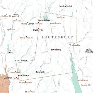 MA Franklin Shutesbury Vector Road Map