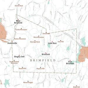 MA Hampden Brimfield Vector Road Map