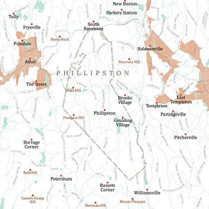 MA Worcester Phillipston Vector Road Map