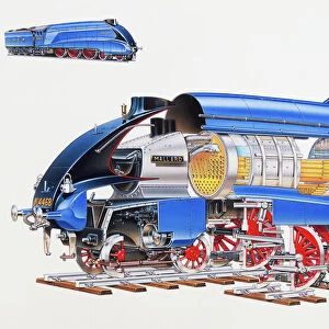Mallard Steam Engine, expanded cross-section