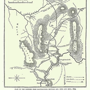 Map of the area around Isandlwana, Anglo-Zulu War, 1879