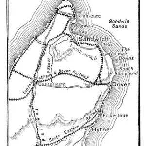 Map of the Cinque Ports (Victorian engraving)