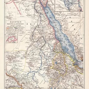 Map of Egypt, Darfur, and Abyssinia, lithograph, published in 1897