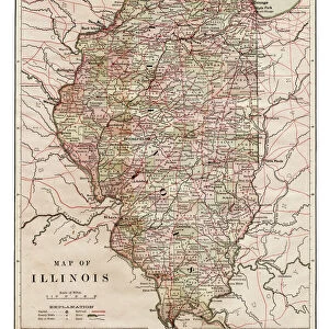 Map of Illinois 1889