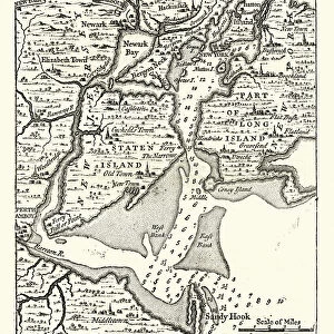 Map of New York in the mid 18th Century