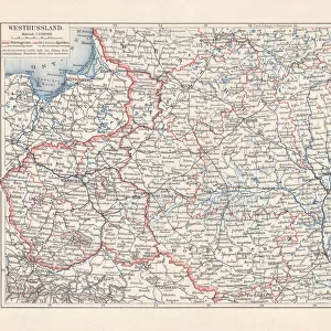 Map of Poland and Western Russia (Belarus), lithograph, published 1897
