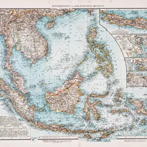Map of southeast Asia's Malay Archipelago 1896