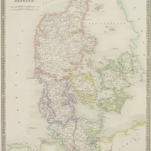 Antique Denmark Map Print Antique Denmark Map Print