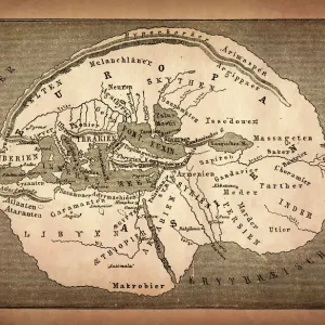 Mapa de la Tierra según Heródoto. Mapa de la Tierra según Heródoto.