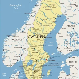 Sweden Vector Map Print - Fine Art Illustration Sweden Vector Map Print - Fine Art Illustration