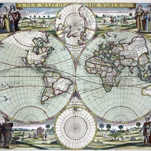 Private Collection A New Map of the World Print Private Collection A New Map of the World Print