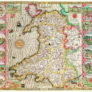 Private Collection Wales Print by Jodocus Hondius Private Collection Wales Print by Jodocus Hondius