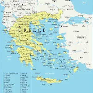 Carte de la Grèce - Vecteur. Carte de la Grèce - Vecteur.