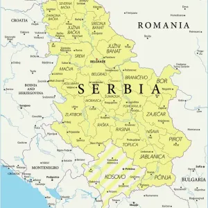 Vector Map of Serbia Print - Reference Maps Vector Map of Serbia Print - Reference Maps