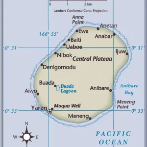 Nauru Country Map Print 2011 Reference Edition