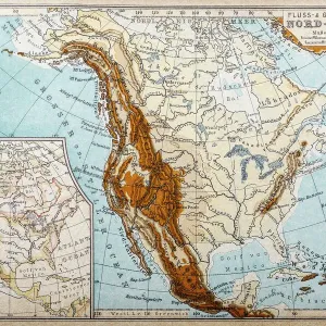 North America River and Mountains Print North America River and Mountains Print