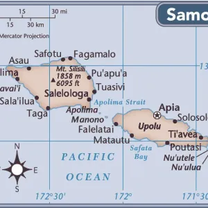 Samoa Country Map 2011 Print (Reference Maps) Samoa Country Map 2011 Print (Reference Maps)