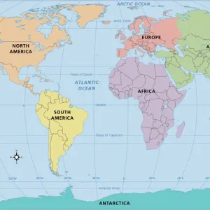 2011 World Map Print with Continent Labels 2011 World Map Print with Continent Labels
