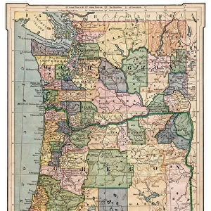Map of Washington and Oregon 1889