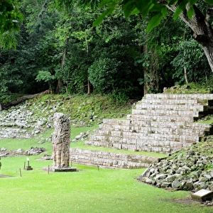 Mayan Stela D and Altar, Great Plaza of Copan
