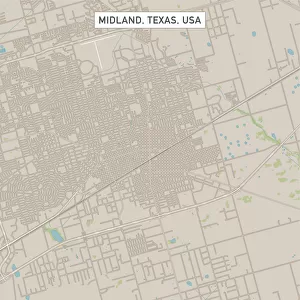 Midland Texas US City Street Map