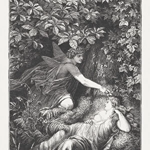 Midsummer Nights Dream by William Shakespeare, wood engraving, published 1874