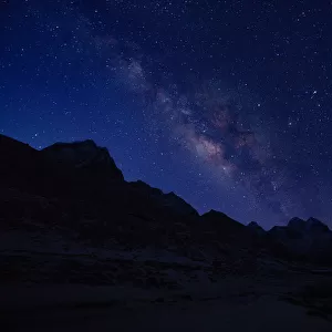 Milky way Top of Himalayan mountain range