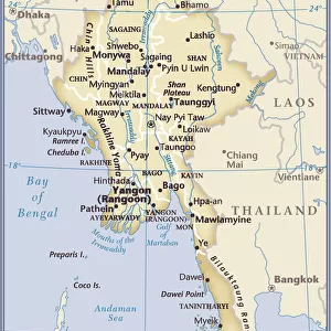Myanmar Canvas Print Collection: Maps