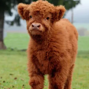 Scottish Highland Cattle Print, a calf in Allgaeu, Bavaria Scottish Highland Cattle Print, a calf in Allgaeu, Bavaria