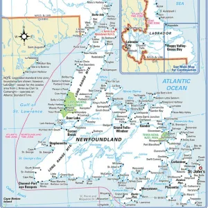 Newfoundland and Labrador Provincial Map