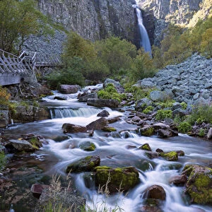 Njupeskar, the highest waterfall in Sweden, Fulufjallet National Park, Dalarnas lan, Dalarna County, Sweden
