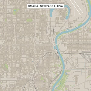 Omaha Nebraska US City Street Map
