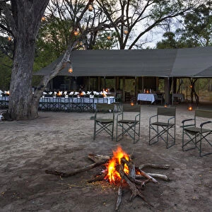 Outside dining under the stars, Machaba Camp, Okavango Delta, Botswana