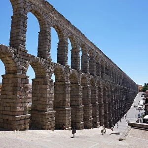 Overview on the Aqueduct of Segovia, Unesco, Spain