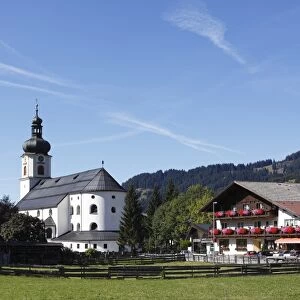 Parish church of St. Nicholas, Tannheim, Tannheimer Tal high valley, Tyrol, Austria, Europe
