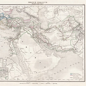 Persian Empire (c. 400 BC), steel engraving, pubolished in 1861