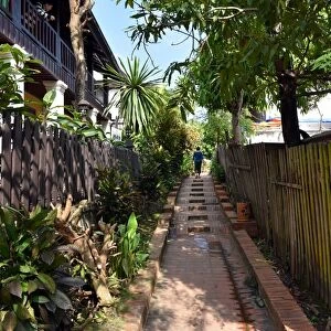 Pesdestrian walkway at luang prabang Laos