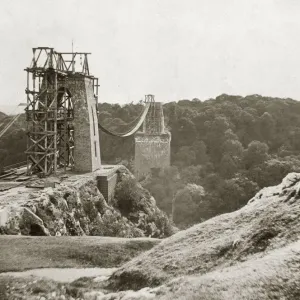 Clifton Suspension Bridge Partial Structure Print circa 1863