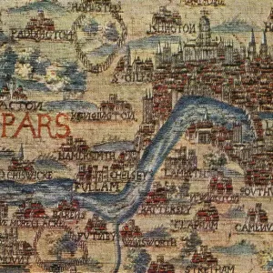 17th Century London Tapestry Map Print 17th Century London Tapestry Map Print