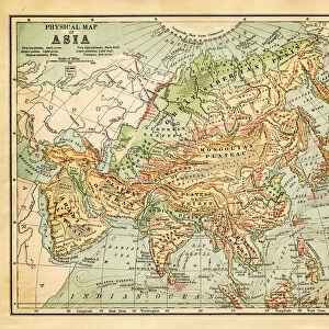 Physical map of asia