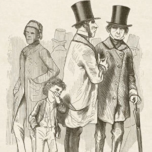 Pickpocket in London, wood engraving, published in 1872
